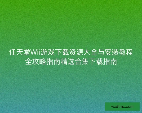 任天堂Wii游戏下载资源大全与安装教程全攻略指南精选合集下载指南