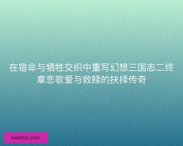 在宿命与牺牲交织中重写幻想三国志二终章悲歌爱与救赎的抉择传奇
