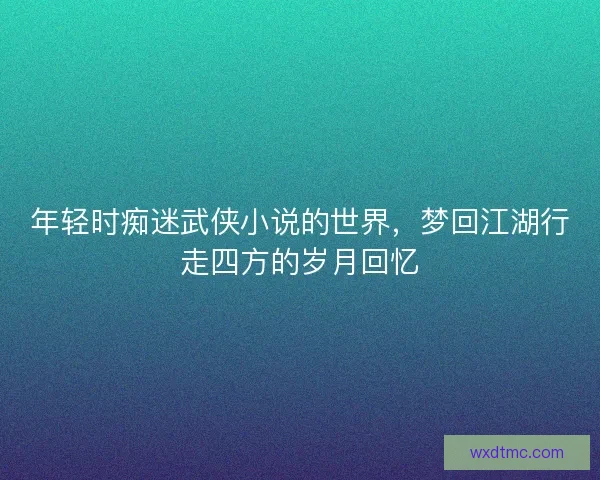 年轻时痴迷武侠小说的世界，梦回江湖行走四方的岁月回忆