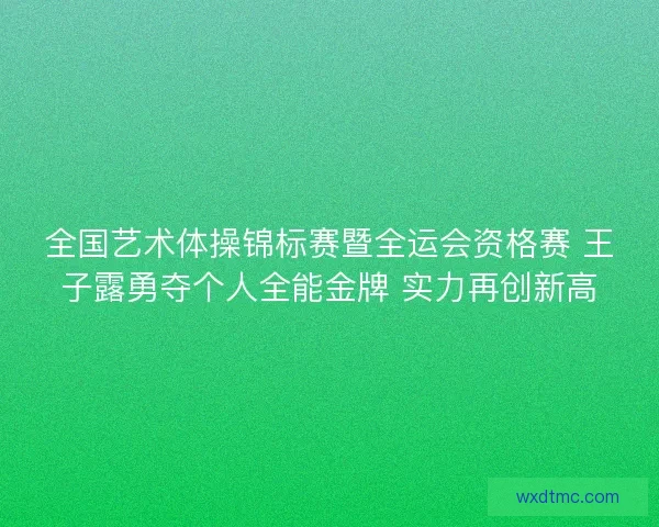 全国艺术体操锦标赛暨全运会资格赛 王子露勇夺个人全能金牌 实力再创新高 全国艺术体操锦标赛暨全运会资格赛 王子露勇夺个人全能金牌 实力再创新高